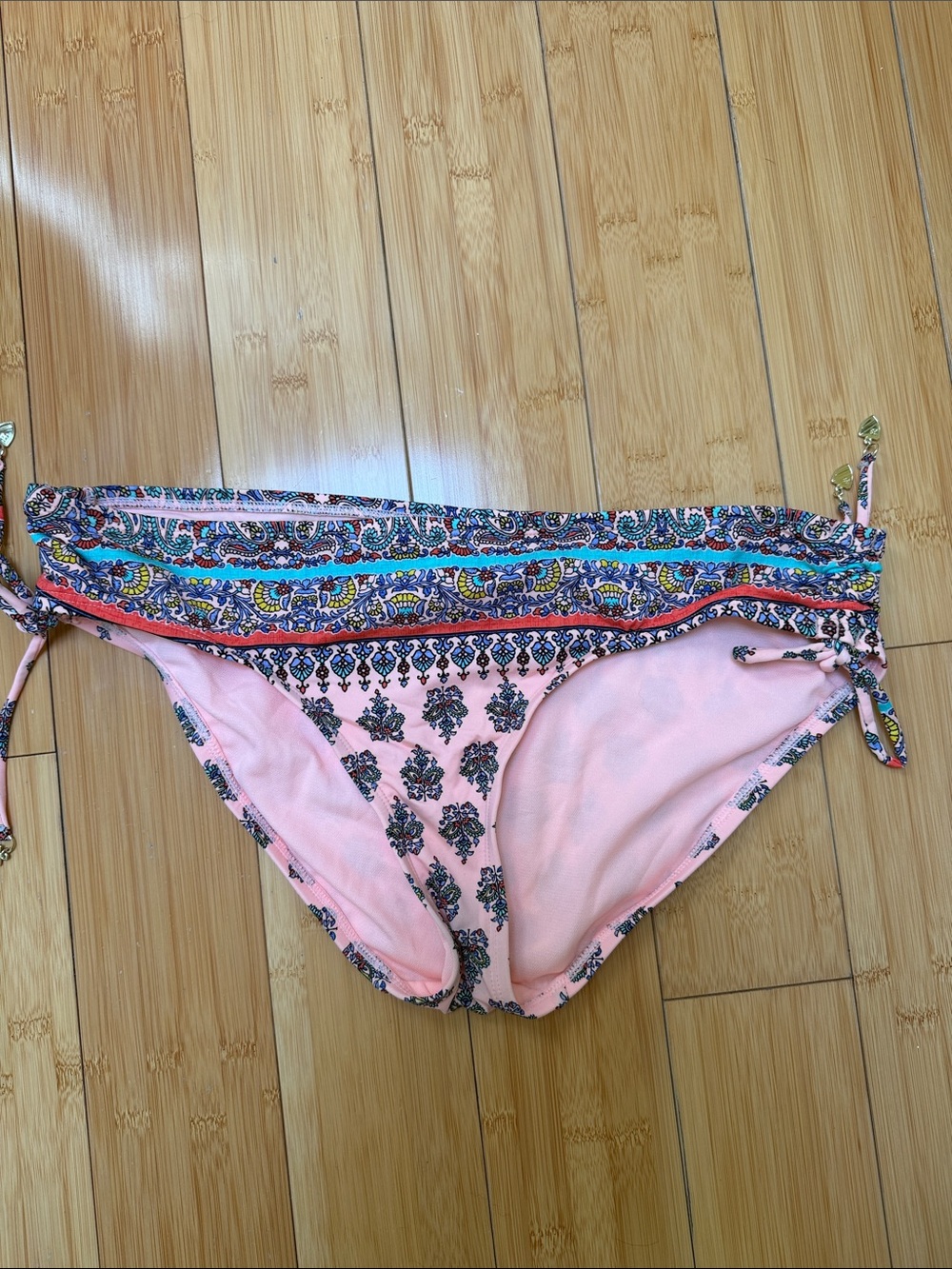 Cremieux Pink Printed Swim Bottoms with Blue Trim